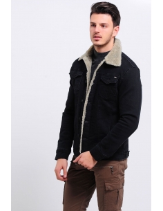 Black Men's Jeans Jacket 2