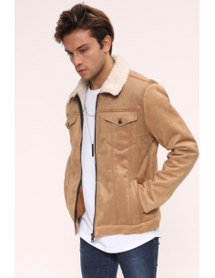 Mink Suede Mens Jacket with Zipper