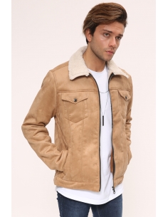 Mink Suede Mens Jacket with Zipper 2