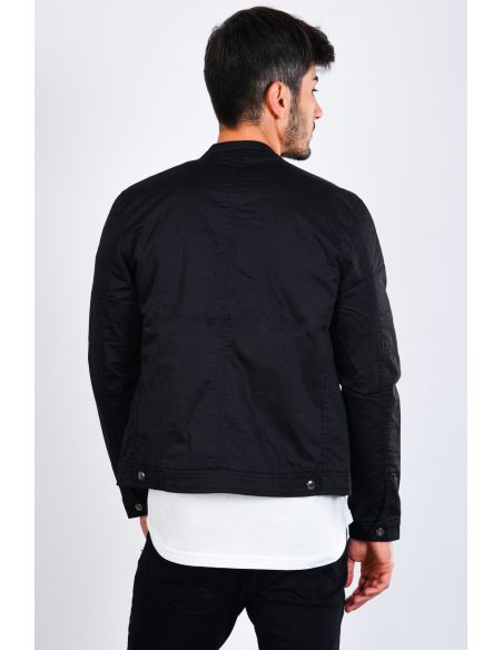 Black Men's Jacket with Zipper