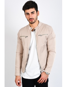 Double Pocket Cream Mens Coats 2