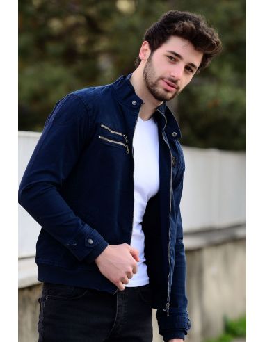 Men's Jacket with Zipper Pocket Wrap