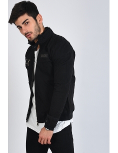 Black Men's Jacket with Zipper Pocket