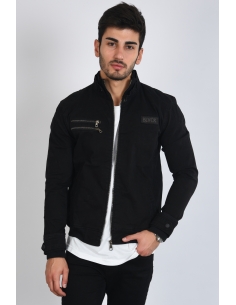 Black Men's Jacket with Zipper Pocket 2
