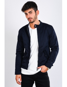 Zipper Detail Seasonal Navy Blue Men's Coat 2