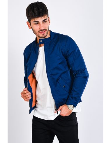 Navy Blue Men's Jacket with Zipper