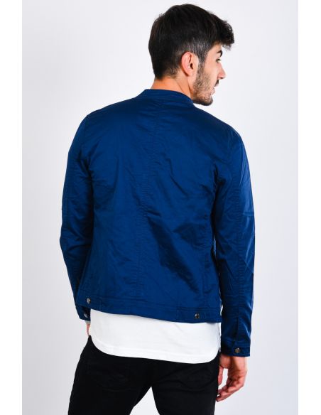 Navy Blue Men's Jacket with Zipper