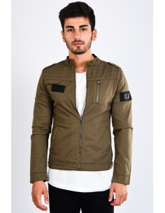 Gabardine Zippered Khaki Seasonal Male Coat 2