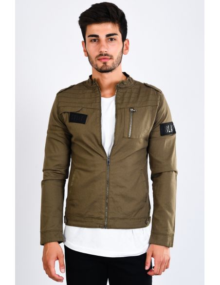 Gabardine Zippered Khaki Seasonal Male Coat