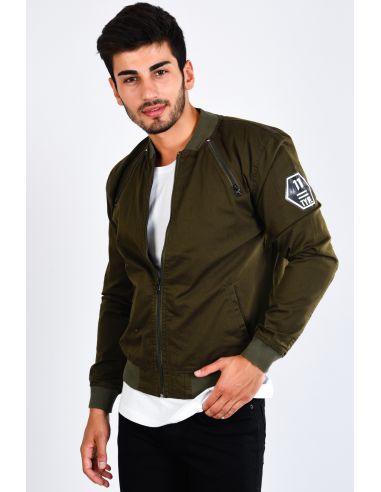 Gabardine Khaki Men's Jacket