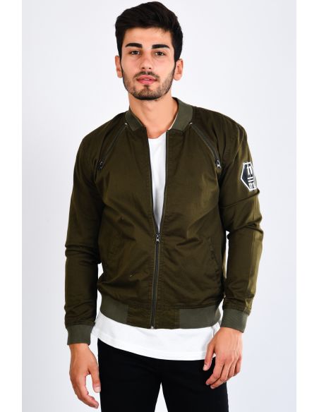 Gabardine Khaki Men's Jacket