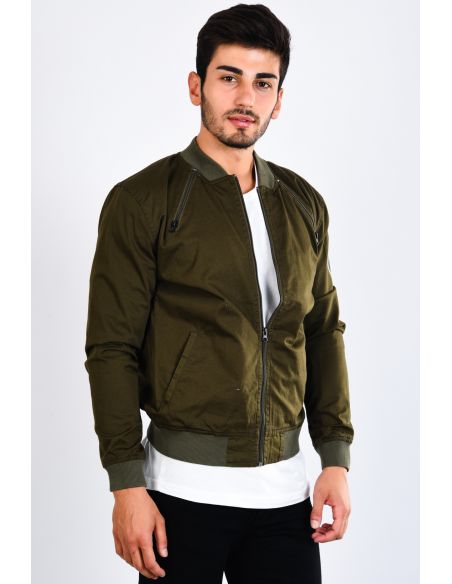 Gabardine Khaki Men's Jacket