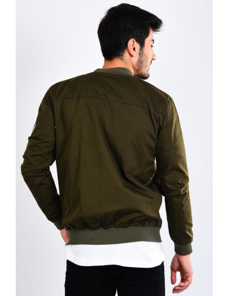 Gabardine Khaki Men's Jacket