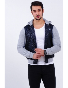 Quilted Navy Blue Men's Coats 2