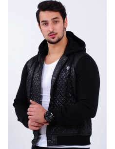 Quilted Navy Blue Men's Coats