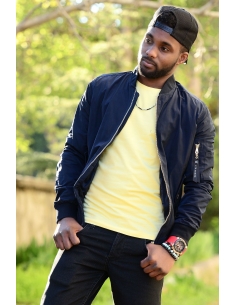 Hooded MenCot Jacket Sleeves Fleece Blue 2