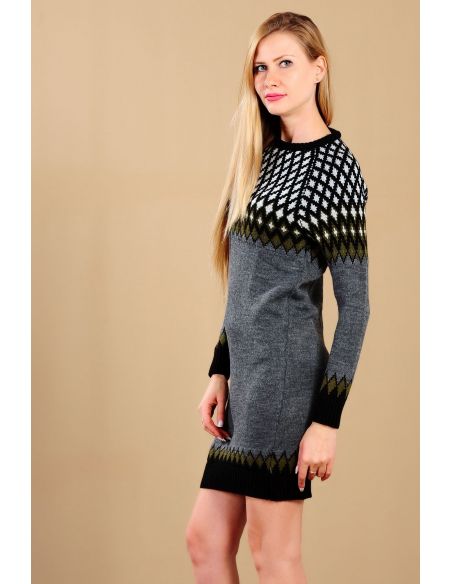 Women's Knitwear with Khaki Pattern