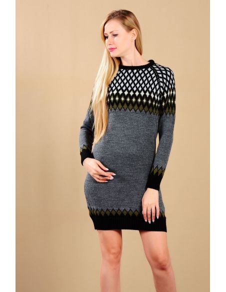 Women's Knitwear with Khaki Pattern