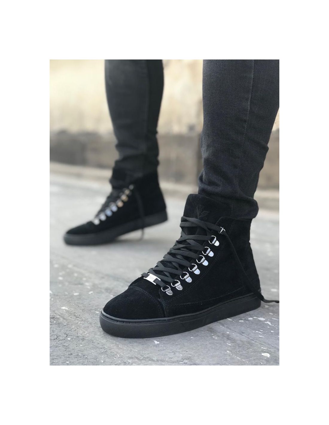 Bottes de sneakers Wagoon noires pour hommes