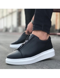 Daily Zippered Leather Shoes