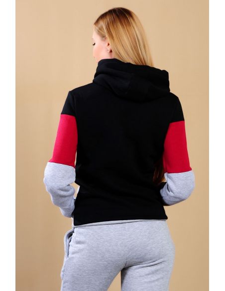 3 Color Gray Red Hooded Women's Sweat