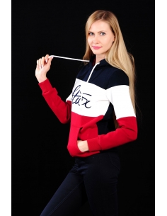 3 Color Hooded Women's Red Sweat