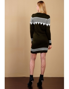 White Pattern Khaki Womens Sweat