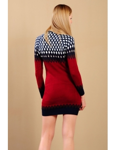 Burgundy Laci Patterned Women's Sweater