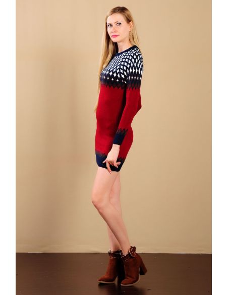 Burgundy Laci Patterned Women's Sweater
