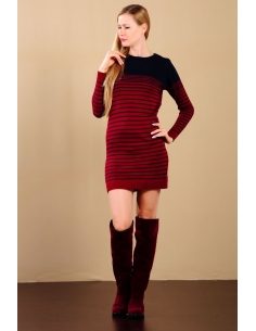 Navy Blue Red Women's Knitwear