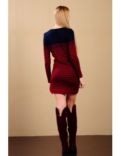 Navy Blue Red Women's Knitwear 2