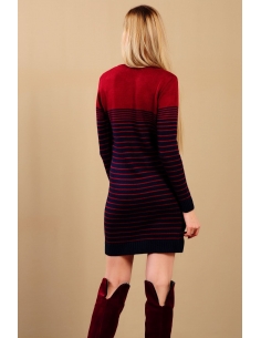 Striped Navy Blue Women's Sweater