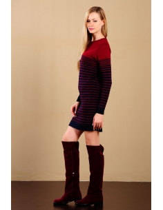 Striped Navy Blue Women's Sweater 2