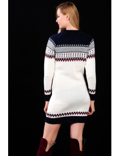 Patterned White Women's Sweater