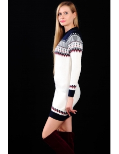 Patterned White Women's Sweater 2