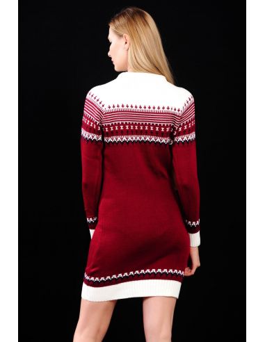 Patterned Red White Women's Sweater