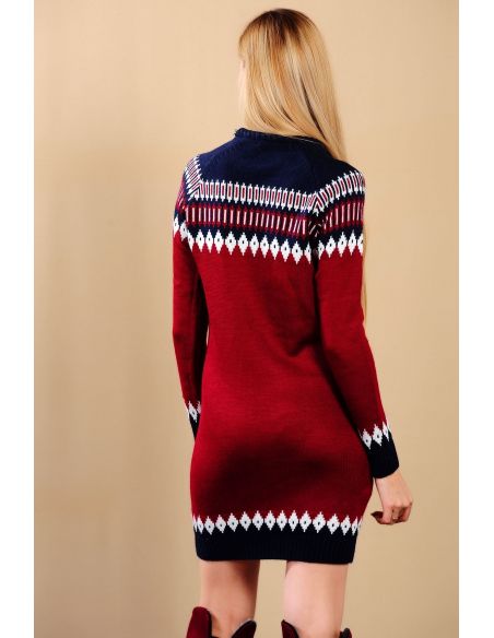 Patterned Red Navy Tricot