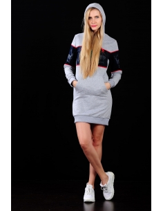 Gray Ladies Sweat with Deer Pattern 2