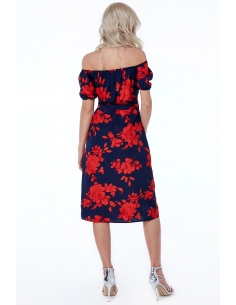 Cosmochic - Bardot Floral Print Midi Dress 2