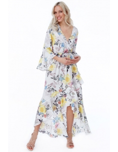 Floral Print Wrap Maxi Dress