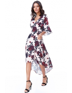 Wrap Over Kimono Midi Dress
