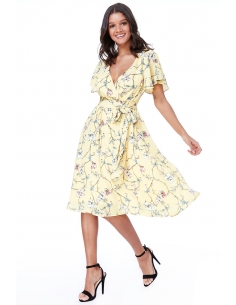 Midi Flutter Sleeve Tea Dress