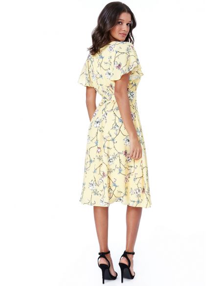 Midi Flutter Sleeve Tea Dress