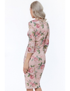 Floral Three Quarter Sleeve Midi Dress 2
