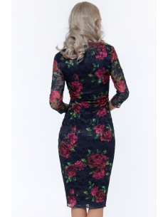 Floral Three Quarter Sleeve Midi Dress 2