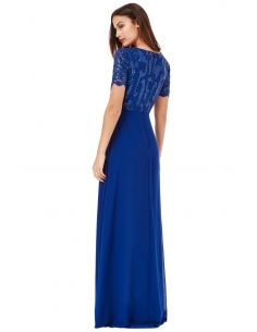 ROYAL BLUESEQUIN CHIFFON MAXI DRESS 2