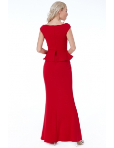 RED CROSS OVER PEPLUM MAXI DRESS 2