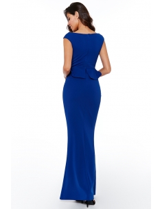 ROYAL BLUE CROSS OVER PEPLUM MAXI DRESS 2