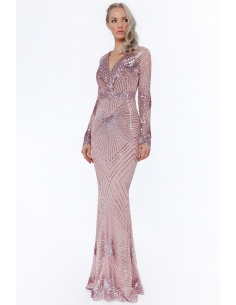 BLUSH STARBURST SEQUIN MAXI DRESS