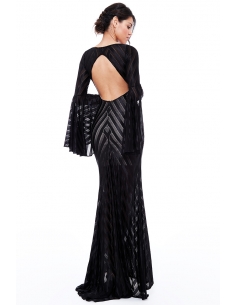 BLACK BELL SLEEVE MAXI DRESS 2